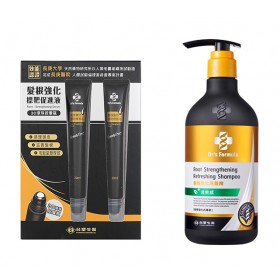 ｜台塑生醫Dr's Formula 髮根強化組合｜髮根強化標靶促進液（3D滾珠瓶20ml*2瓶/組）+ 髮根強化洗髮精（清爽感）三代*2瓶｜